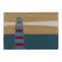 relaxdays Paillasson Coco, 40 x 60 cm, Tapis d’entrée Motif Phare, antidérapant, intérieur et extérieur, Multicolore