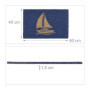 relaxdays Paillasson Coco, Motif voilier, Tapis d’entrée extérieur & intérieur, Maritime, L x P 60 x 40 cm, Bleu/Nature