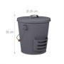 Relaxdays Seau à Cendres, avec Couvercle, 19 litres, poignée de Transport, bac à Charbon, cheminée & Barbecue, Gris