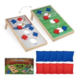 Relaxdays Jeu de Lancer Cornhole, Dimensions : 18 x 29 x 58 cm, 10 Sacs à Lancer, intérieur et extérieur. Multicolore