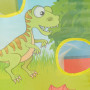 Relaxdays Jeu de Lancer, pour Jeunes Enfants, Motifs de Dinosaures, 4 Sacs à Lancer, intérieur et extérieur. Multicolore