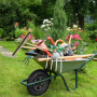 Relaxdays Roue de brouette 3.50-6, Caoutchouc PU, Acier Jante PP, increvable, Charge maximale : 100 kg, Noire