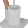 Relaxdays Serviteur WC Non Fixe, Porte-Rouleau, Brosse et Son Support, H x L x P : 75 x 18,5 x 18,5 cm, Blanc et Nature