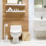 Relaxdays Serviteur WC Non Fixe, avec Porte-Rouleau, Brosse et Son Support, Acier, H x L x P : 72 x 20 x 20 cm, Blanc