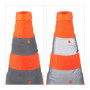 Relaxdays Cône de signalisation, lot 4, Pliable, Bandes réfléchissantes, HLP : 45 x 24,5 x 24,5 cm, Orange et argenté