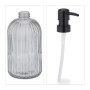 Relaxdays Distributeur de Savon, Lot de 3, Porte-Savon Liquide, Rechargeable, 400 ML, Verre et Plastique, Noir