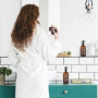 Relaxdays Distributeur de Savon, Lot de 2, Porte-Savon Liquide, Rechargeable, tête de Pompe, Inscription, 500 ML, Marron