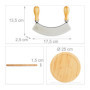 Relaxdays Hachoir Berceuse avec Planche, Bambou & Acier Inoxydable, Double Lame, diamètre de 25 cm, Nature - argenté