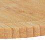 Relaxdays Hachoir Berceuse avec Planche, Bambou & Acier Inoxydable, Double Lame, diamètre de 25 cm, Nature - argenté