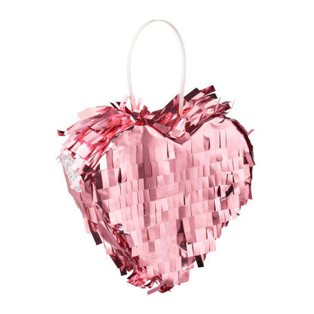 Relaxdays Mini Pinata cœur, à remplir, pour Un Mariage ou Autres fêtes, à accrocher, HxLxP : 13x13,5x5,5 cm, Rose