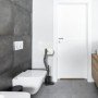 Relaxdays Serviteur WC, Non Fixe, Support pour Papier Toilette, Brosse et Porte-Brosse, 75x18,5x18,5 cm, Noir - Gris