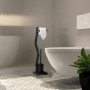 Relaxdays Serviteur WC, Non Fixe, Support pour Papier Toilette, Brosse et Porte-Brosse, H x L x P: 75x18,5x18,5 cm, Noir