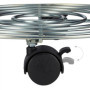 Relaxdays Support pour Plantes, Lot de 2, diamètre : 32 cm, pour Pots de Fleurs, Roues, Acier, pour intérieur, argenté