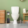Relaxdays Serviteur WC, en Bambou, Non Fixe, Brosse et Porte-Brosse, H x L x P : 74 x 20 x 20 cm, Noir et Nature