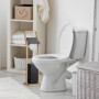 Relaxdays Serviteur WC, en Bambou, Non Fixe, Brosse et Porte-Brosse, H x L x P : 74 x 20 x 20 cm, Noir et Nature