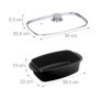 Relaxdays Plat à gratin avec Couvercle en Verre, cocotte 5 L, antiadhésif, pour plaques électriques & au gaz, Noir