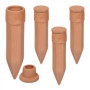 Relaxdays Cônes d'arrosage Terre Cuite, 4 pièces, Aide à l'arrosage avec Couvercle, pour Bouteilles de 1,5 l, Terracotta
