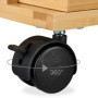 Relaxdays Desserte de Cuisine, Chariot en Bambou, 3 Niveaux, Hxlxp : 71,5x31x18 cm, 4 roulettes, Salle de Bain, Naturel