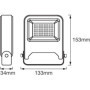 LEDVANCE Projecteur à LED, luminaire pour applications extérieures, blanc chaud, 151,0 mm x 129,0 mm x 31,0 mm, ENDURA FLOOD