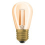 OSRAM Vintage 1906 gold tinted LED lamp, 4.8W, 360lm, mini Edison shape with 45mm diameter & E27 base, warm white light, straigh