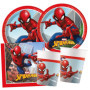 Procos Kit de fête S Spider Man Crime Fighter 52 pièces, 16 assiettes, 16 gobelets, 20 serviettes, vaisselle jetable, décoration