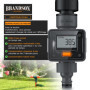Brandson Compteur d'eau Digital, Minuterie d'arrosage Débitmètre d’Eau, Compteur d'eau Pratique pour Le Jardin IPX6, 4 Modes de 