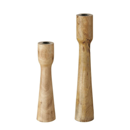 Boltze Bougeoir Caldeas 2025155 - Lot de 2 bougeoirs en Bois - Design élégant - Décoration de Table à Manger - Commode - Style B