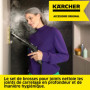 Kärcher Set de Brossettes Pour la Brosse Grand Format Pour Joints, Poils Résistants, Facile à Changer, Nettoyage Confortable des