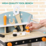 Navaris Établi pour Enfant en Bois - Banc à Outils avec 20 pièces en MDF - Jeu d'éveil et de Construction pour Enfants de 3 Ans 