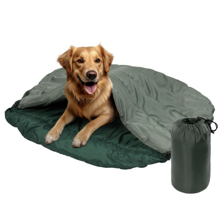 Navaris Sac de Couchage pour Chien - Lit 100 x 100 x 6 cm en Polyester Doux avec Sac de Rangement - Niche Tapis intérieur extéri