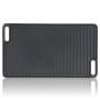 BBQ-TORO Plaque de cuisson rectangulaire en fonte avec poignées - 40 x 23 cm - Réversible, polyvalente et massive - Pour barbecu