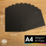 OfficeTree 60x Papier Noir Cartonné A4 300g - Papier Carton Noir pour Bricolage, Découpage & Scrapbooking - Papier Cartonné Noir