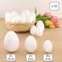 MCE-Commerce Lot de 17 œufs en polystyrène pour Bricolage et décoration de Pâques, Blanc, 6 cm, 8cm, 10cm
