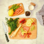 Praknu Planche à Découper en Bois - 3 Pièces de Planche Polyvalentes et Robustes en Bambou FSC® pour Légumes, Viande & Pain - Di