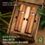 Moulin à sel et poivre en bois d'acacia avec soucoupe - Bois FSC® durable - Broyeur en céramique durable - Sans plastique