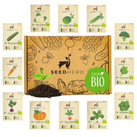 Set de graines de légumes BIO - 12 sortes de graines de légumes issues de l'agriculture biologique, graines résistantes aux grai