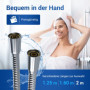 VIOKS Tuyau de douche de 2 m pour pommeau de douche - Tuyau de douche de 2 m en acier inoxydable - Tuyau de douche et pommeau de