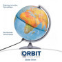 ORBIT GLOBES & MAPS - Globe lumineux - globe de 30cm avec pied stable, image de carte 2023 physique/politique avec lampe LED, im
