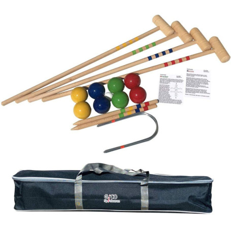 GICO KroBoc: Combination de Jeu de Croquet et Jeu de pétanque en Bois - Jeu de qualité- 3108