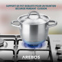 Arebos Table de cuisson à gaz 4 feux | 58 cm Cuisinière à gaz en acier inoxydable avec protection automatique contre les flammes