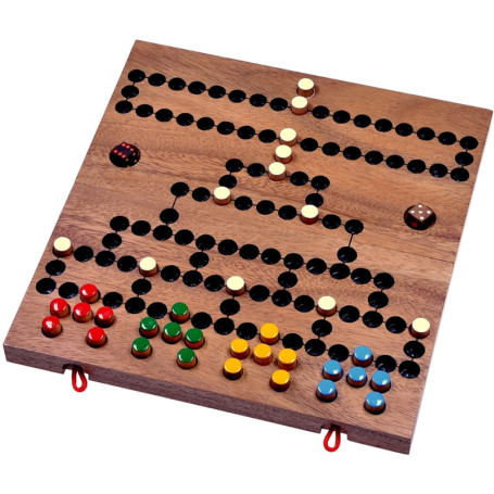 LOGOPLAY Blockade - Jeu de dés - Jeu de stratégie - Jeu de société - Jeu de société en Bois avec Plateau de Jeu Pliable