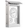 GardenMate Station météo analogique en INOX 23 x 14 x 4 cm - baromètre, thermomètre, hygromètre