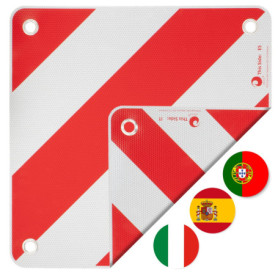valonic Panneau de signalisation - 3en1 pour l'Italie, l'Espagne et le Portugal - 50x50cm, réfléchissant, pour camping-car, cara