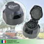 fouraces Prise de remorque - 13 Broches, gabarit - pour Voiture, Auto et Tracteur - Attelage de remorque, Caravane, Noir