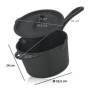 BBQ-Toro Casserole en fonte avec couvercle | 2 litres | Noir – déjà cuite | Petite casserole en fonte avec couvercle