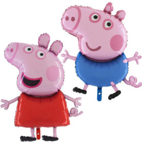 Lot de 2 ballons Peppa Pig et Schorsch - Pour décoration d'anniversaire à l'hélium - Décoration d'anniversaire