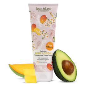 Jean & Len Lotion Corporelle Exotique Mangue et Avocat, pour tous Types de Peaux, Formule Légère, Absorption Rapide, pH Neutre, 
