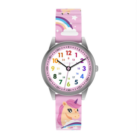 Cander Berlin MNA 0430 E Montre pour enfant avec fermeture Velcro magnétique étanche 3 ATM Montre d'apprentissage analogique Lic