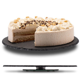 Fino Casa Plateau en ardoise rotatif rond comme plateau de service, plateau à gâteau, plateau à saucisses, plateau à fromage, pl