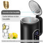 ForMe Bouilloire Electrique Inox 1,7L Contrôle de Température Réglable 40-100°C I LED Affichage de la Température I Fonction de 